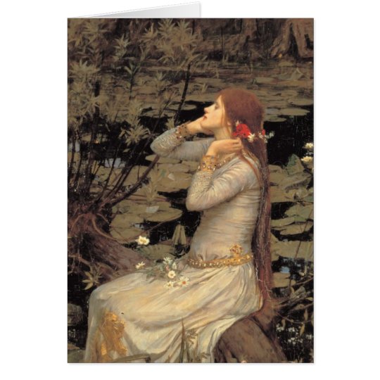 Ophelia with Streaming Red Hair Card