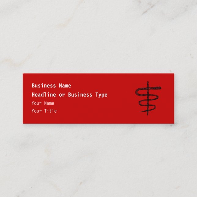 Ophiuchus. Astrological Zodiac Sign. Black. Mini Business Card (Front)