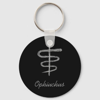 Ophiuchus. Zodiac Sign in Gray. Keychain