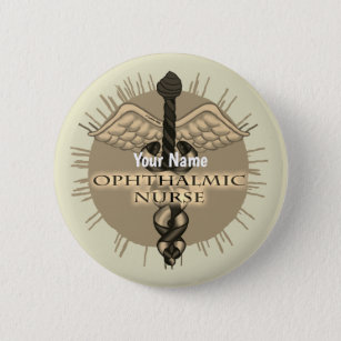 Ophthalmic Nurse Caduceus custom name pin