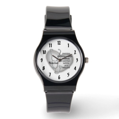 Ophthalmic Nurse Gray Heart custom name watch