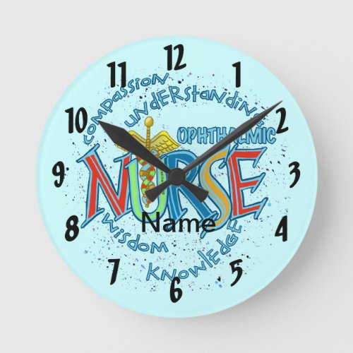 Ophthalmic Nurse Motto custom name clock
