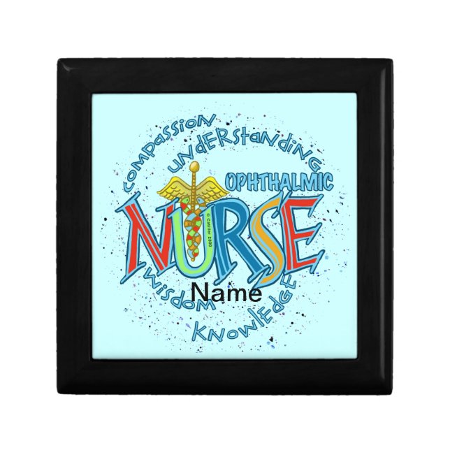 Ophthalmic Nurse Motto custom nurses gift box (Front)