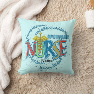 Ophthalmic Nurse Motto custom nurses pillow