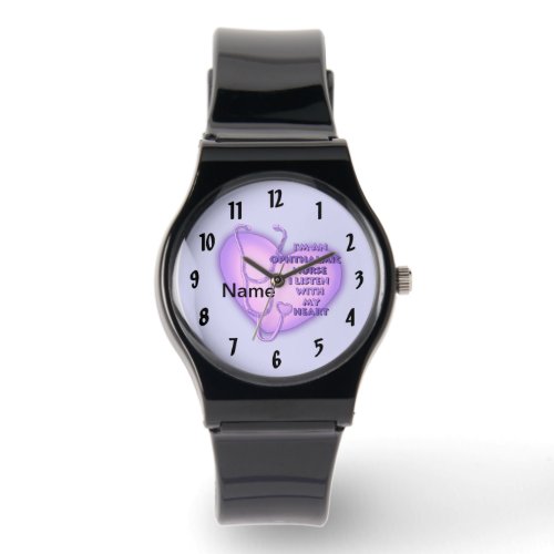 Ophthalmic Nurse Purple Heart custom name watch