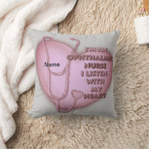 Ophthalmic Nurse Red Heart custom nurses pillow