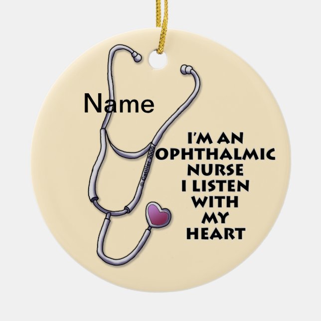 Ophthalmic Nurse Stethoscope ornament (Front)