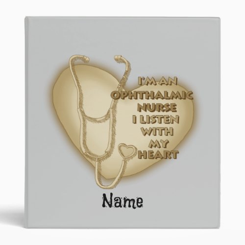 Ophthalmic Nurse Yellow Heart custom name binder