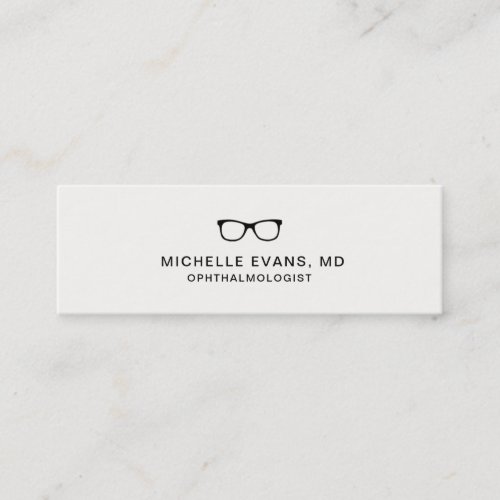 Ophthalmologist Black Eyeglasses Logo Mini Business Card