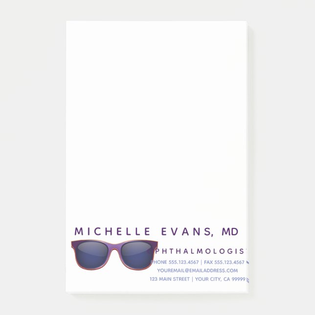 Ophthalmologist business post-it notes (Front)