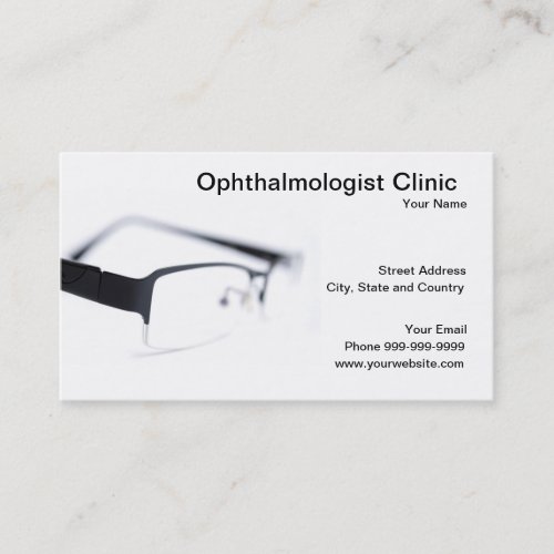 Ophthalmologist clinic business cards