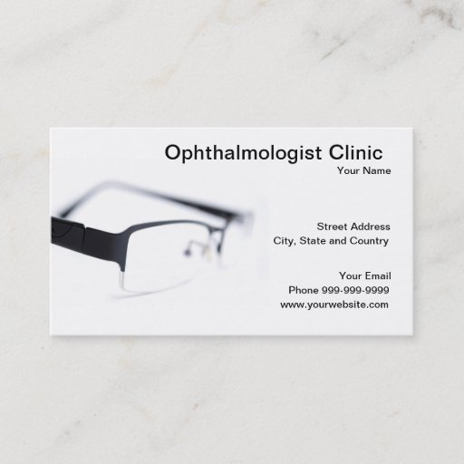 Customizable Ophthalmologist clinic business cards
