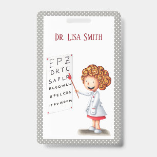 Ophthalmologist doctor nurse illustrated clinic   badge