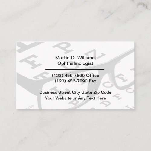 Ophthalmologist Eye Care Medical Business Cards