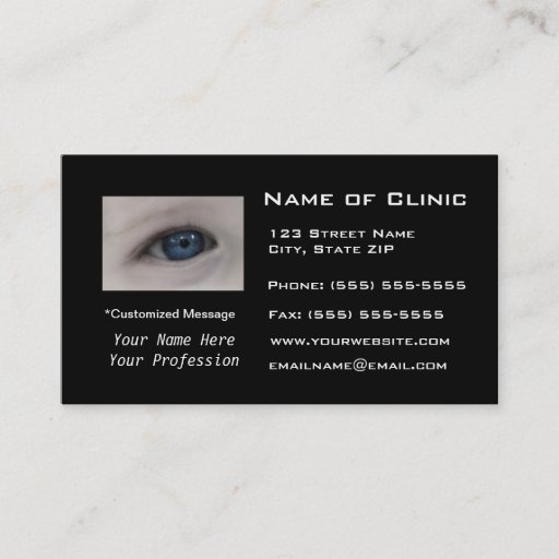 Customizable Ophthalmologist Eye Exam Appointment Reminder Business Cards