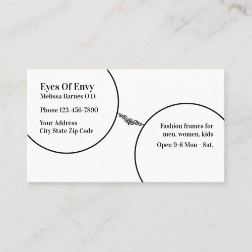 Ophthalmologist Eyewear Store Business Card