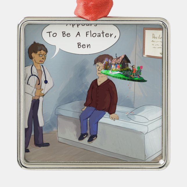 Ophthalmologist Finds A Parade Eye Floater Metal Ornament (Front)