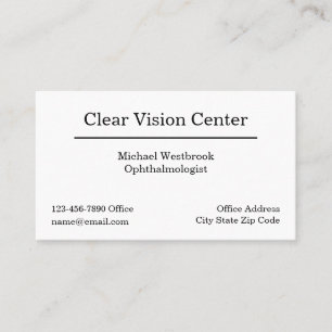 Ophthalmologist Medical Appointment Business Card