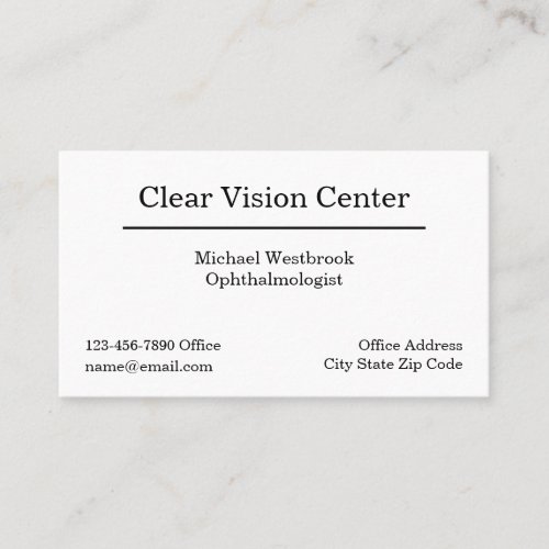Ophthalmologist Medical Appointment Business Card