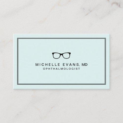 Ophthalmologist Mint Green Business Cards