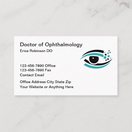 Ophthalmologist Modern Editable Business Cards
