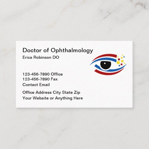 Ophthalmologist Modern Editable Business Cards