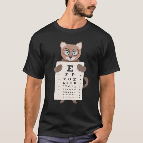 Ophthalmologist Optician Eye Test Eye Chart Cat Ki T_Shirt