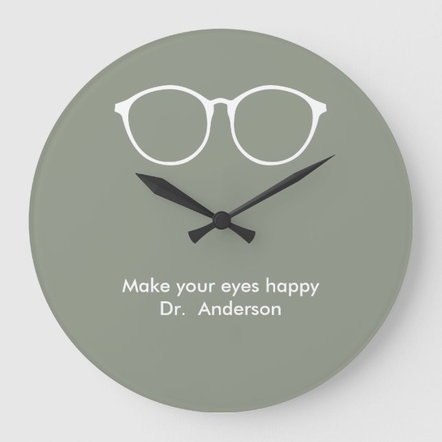 Ophthalmologist Optometrist Optician Eyeglasses Large Clock (Front)