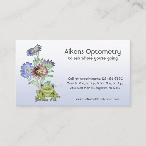 Ophthalmologist Optometrist Optician Frog Business Card