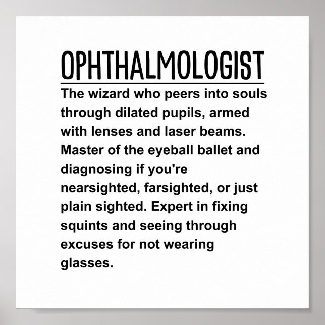 Ophthalmologist  poster (Front)
