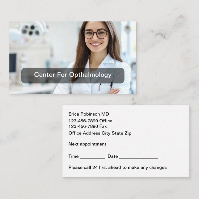 Ophthalmologist Vision Care Appointment Cards (Front/Back)