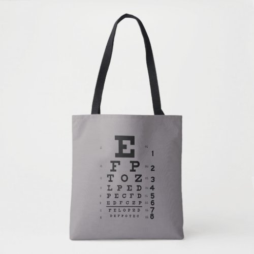 Ophthalmology Eye Chart Science Pop Art Gray Tote Bag