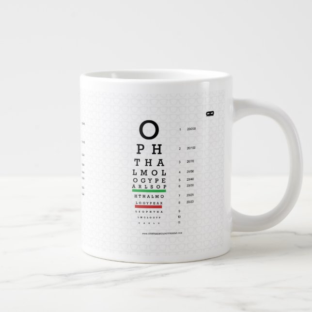 Ophthalmology Pearls Visual Acuity Jumbo Mug (Right)
