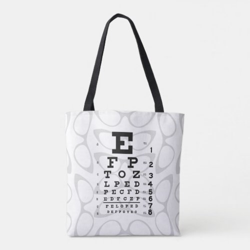 Ophthalmology Pop Art Retro Eye Chart Cat Eyes Tote Bag