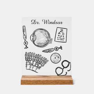 Ophthalmology Sketches Acrylic Sign