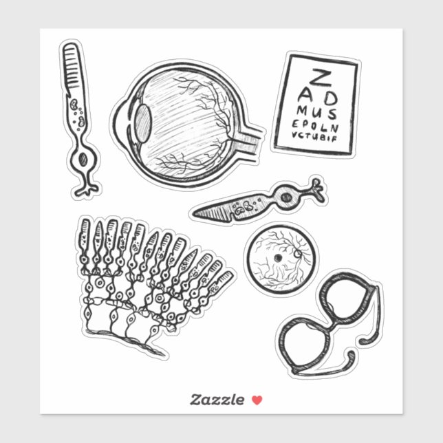 Ophthalmology Sketches Sticker (Sheet)