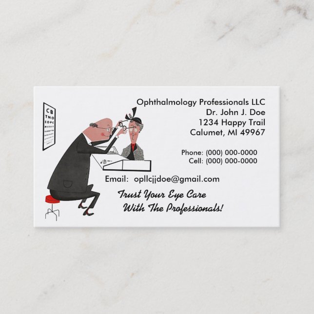 Ophthamology Eye Doctor Retro Style Business Card (Front)