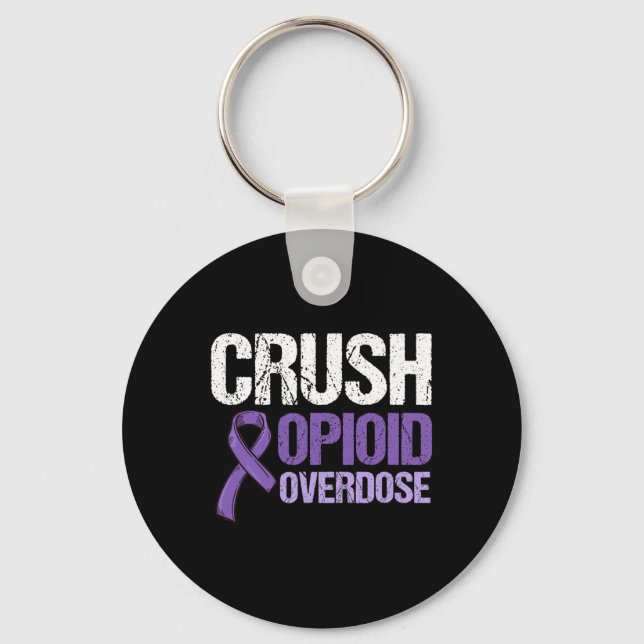 Opioid Overdose Awareness Warrior Survivor 11 Keychain (Front)
