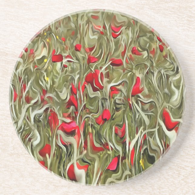 Opium Of The Masses Surrealistic Art Sandstone Coaster (Front)