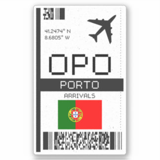 OPO Porto Boarding Pass - Portugal Travel Sticker