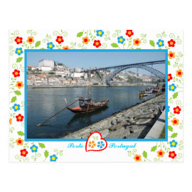 Oporto city near Douro River - old bridge Post Cards
