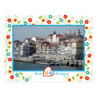 Oporto city near Douro River Postcard