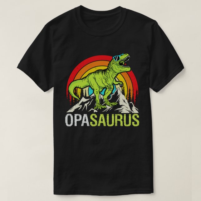 Oposaurus Dinosaur Grandpa Saurus Father's Day  T-Shirt (Design Front)