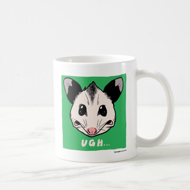 Opossum "AHHH" and "UGH..." Coffee Mug (Right)