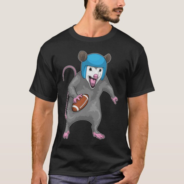 Opossum American Football Sports T-Shirt (Front)