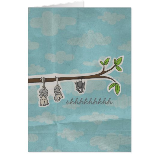 Opossum and Bat Card, shhhh. Cards (Front)