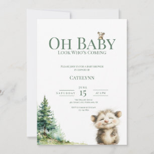 Opossum Baby Shower Invitation • Oh Baby Forest