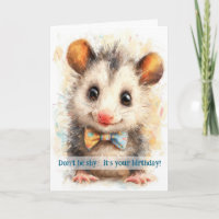 Opossum Birthday Card