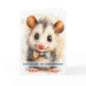 Opossum Birthday Card