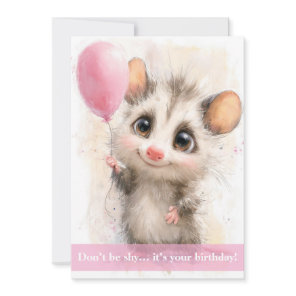 Opossum Birthday Card